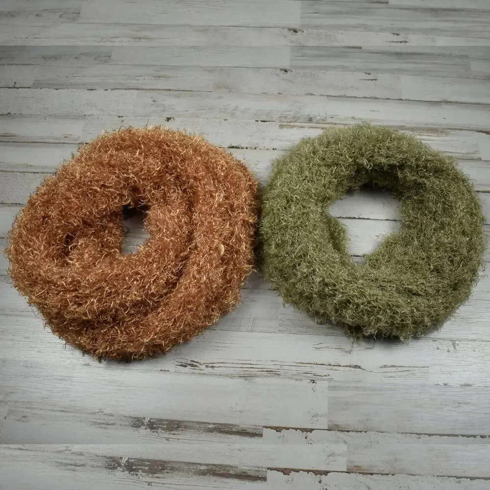 Tube Scarf Bundle Lot Women Olive Green Orange Vintage Y2K Fairy Grunge Boho